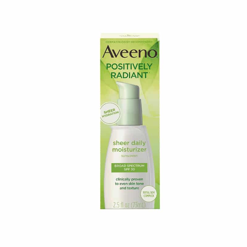 Aveeno Positively Radiant Sheer Moisturizer Sunscreen SPF30