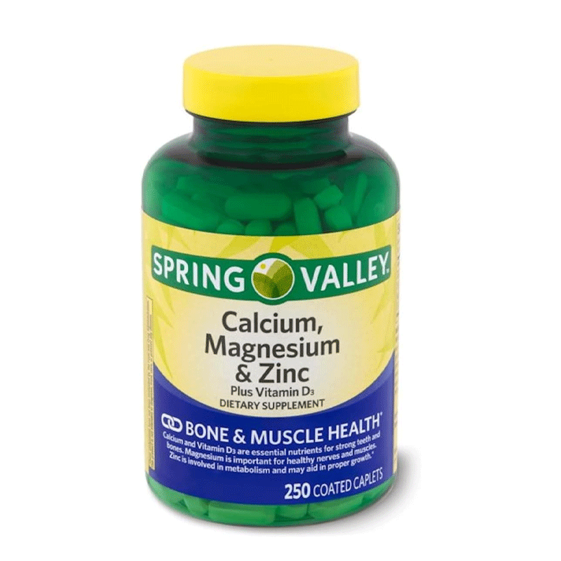 Spring Valley Calcium Magnesium Zinc with Vitamin D3, 250 Caplets