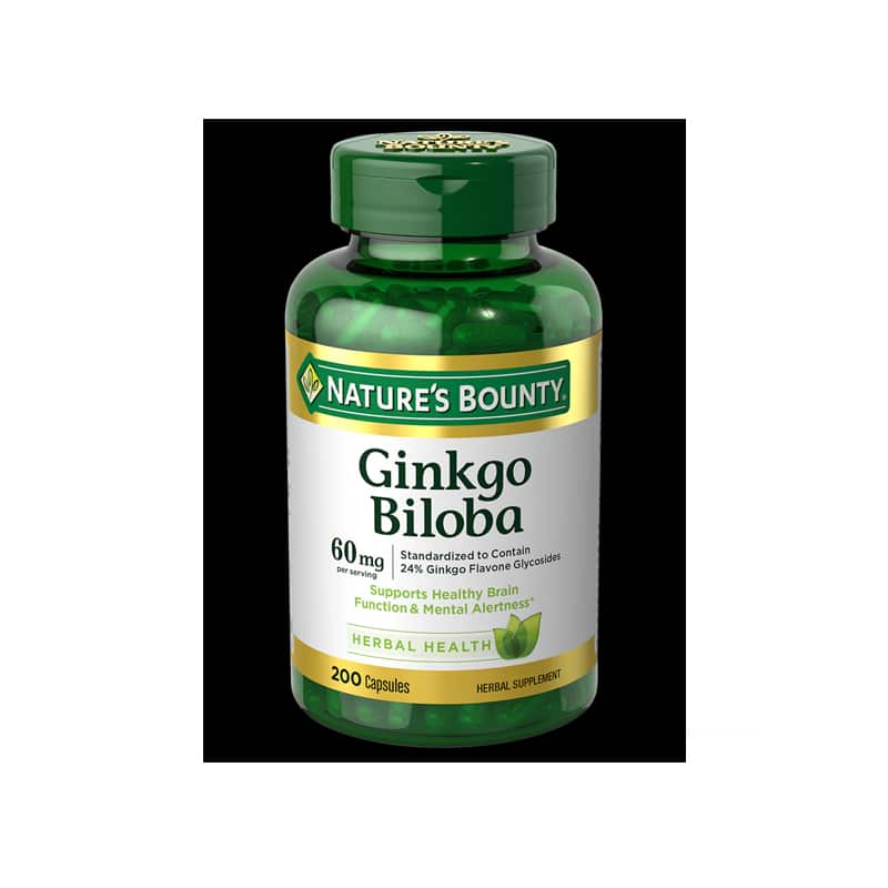 Nature's Bounty Ginkgo Biloba 60 mg  200 Capsules (USA)