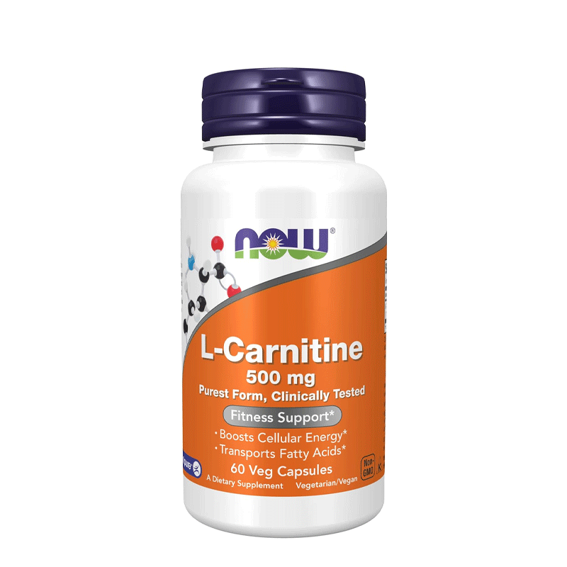 NOW L-Carnitine 500 mg Veg 60 Capsules