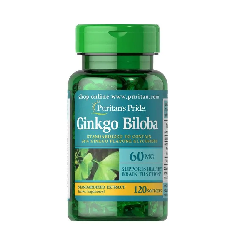 Puritan’s Pride Ginkgo Biloba Standardized Extract 60 mg 120 Softgels