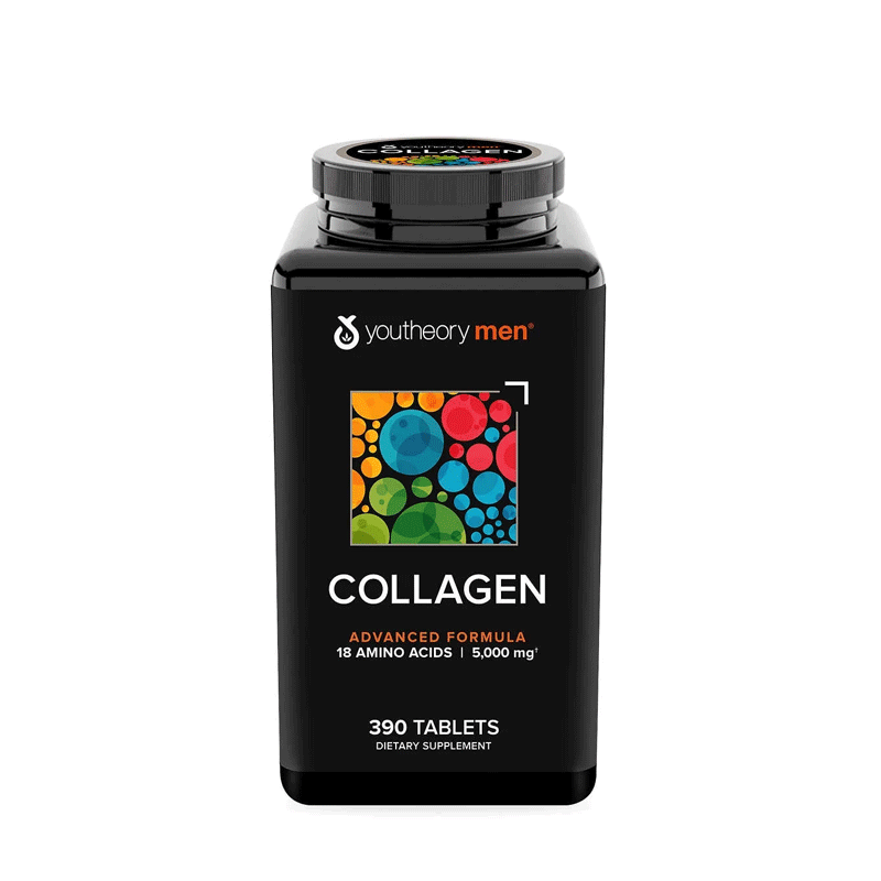 Youtheory Collagen Plus Biotin Type 1 2 3 MEN Advanced Enhanced Formula 390 Tab(USA)