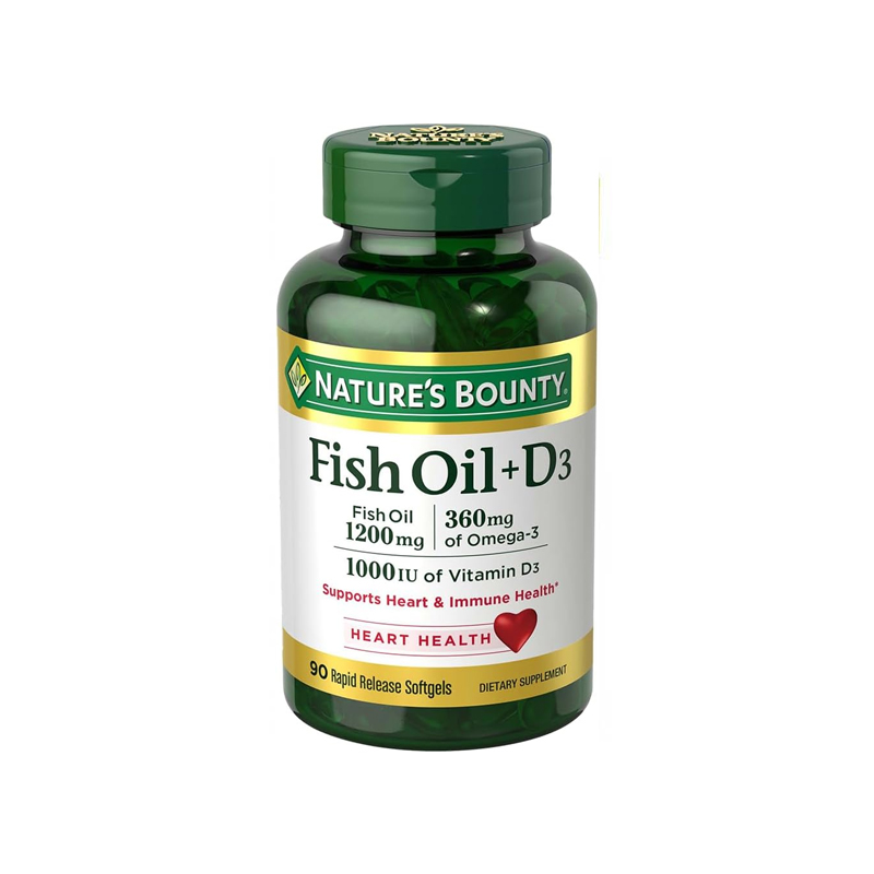 Fish Oil 1200 mg + Vitamin D3 1000 IU  90 Softgels