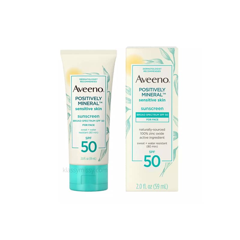 Aveeno Positively Mineral Sensitive Skin SPF 50 Sunscreen  -59ml