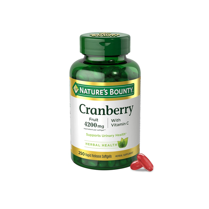 Nature's Bounty Cranberry with Vitamin C 4200mg -250 Softgels