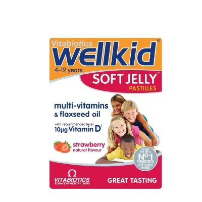 Vitabiotics WellKid Soft Jelly Strawberry Flavour 30 Pastilles
