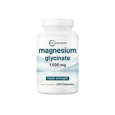 Micro Ingredients Magnesium Glycinate Triple Strength 1,500 mg – 240 Capsules