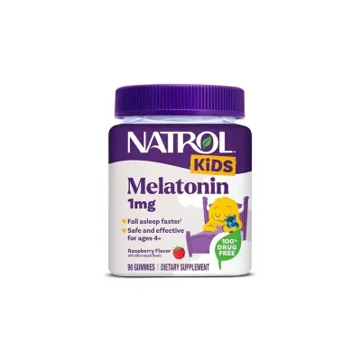Natrol Kids Melatonin 1mg Gummies, Raspberry Flavor – 60 Gummies