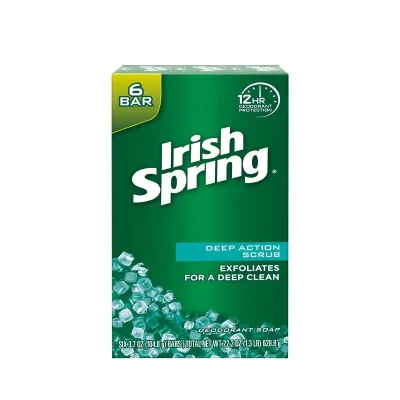Irish Spring Deep Action Scrub Bar Soap (104.8g, 6-Pack)