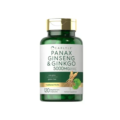 Carlyle Panax Ginseng & Ginkgo 5000mg 120 Vegetarian Capsules