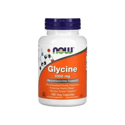 NOW Glycine 1000mg Neurotransmitter Support,100 Veg Capsules