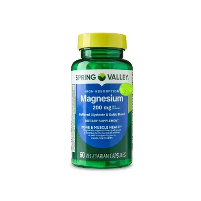 Spring Valley High Absorption Magnesium 200 mg – 60 Vegetarian Capsules