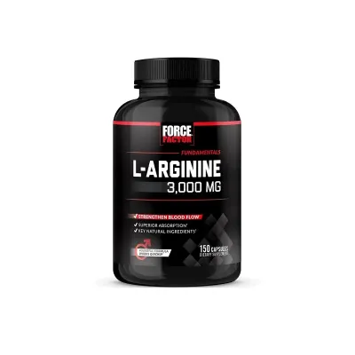 Force Factor Fundamentals L-Arginine 3,000 MG, Blood Flow & Performance Support – 150 Capsules