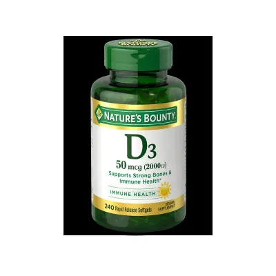 Nature’s Bounty Vitamin D3 50 mcg (2,000 IU), 240 Softgels