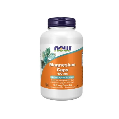 NOW Foods Magnesium Caps 400 mg (180 Veg Capsules)