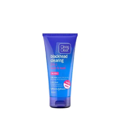 Clean and Clear Blackhead Clearing 2 in 1 Wash and Mask (150ml)