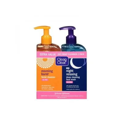 Clean & Clear Morning Burst Day & Night Oil-Free Facial Cleanser 2-Piece Set