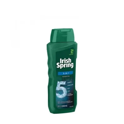 Irish Spring 5-in-1 Shampoo + Conditioner + Deodorizer + Face & Body Wash (532ml)