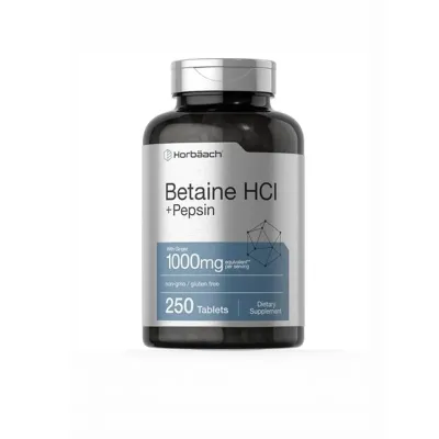 Horbaach Betaine HCl + Pepsin 1000 mg with Ginger – 250 Tablets