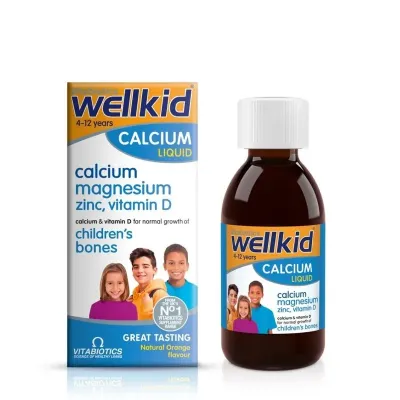 Vitabiotics Wellkid Calcium Magnesium Zinc & Vitamin D Liquid 150ml