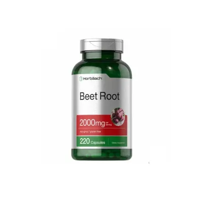 Horbaach Beet Root 2,000 mg, Circulation & Stamina Support – 220 Capsules