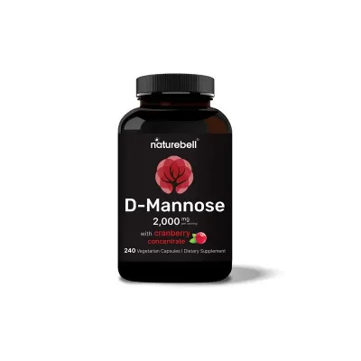 NatureBell D-Mannose 500mg Capsules 2000mg Per Serving 240 Veggie