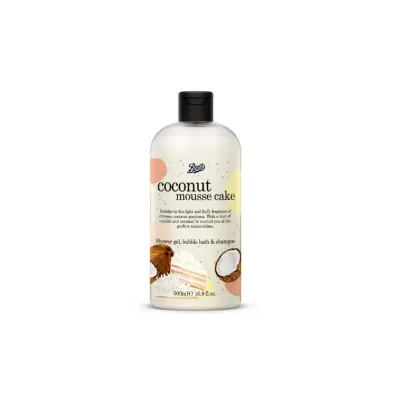 Boots Coconut Mousse Cake Shower Gel, Bubble Bath & Shampoo 500ml